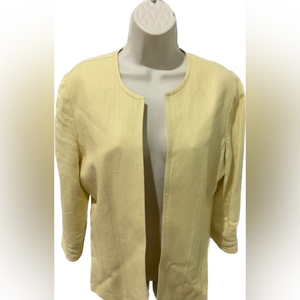 Vintage Linen Blend‎ Emma James Women’s Yellow Blazer Jacket Size 10